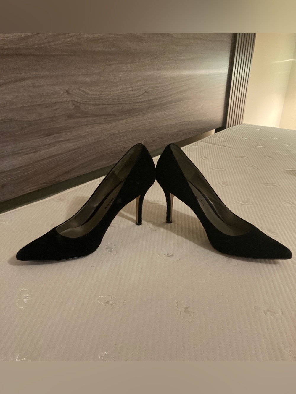 Japanese Black Suede Pointed Toe Stiletto Pumps
